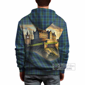 Marshall Tartan Family Crest Hoodie with Scottish Ancient Castle Style - Tartan Vibes Clothing