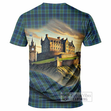 Marshall Tartan Family Crest T-Shirt with Scottish Ancient Castle Style - Tartan Vibes Clothing