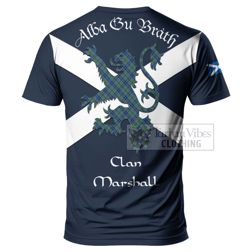 Tartan Vibes Clothing Marshall Tartan Lion Rampant T-Shirt – Proudly Display Your Heritage with Alba Gu Brath and Clan Name