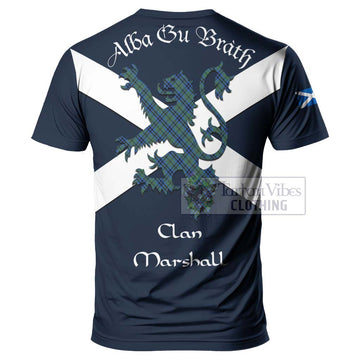 Marshall Tartan Lion Rampant T-Shirt Proudly Display Your Heritage with Alba Gu Brath and Clan Name