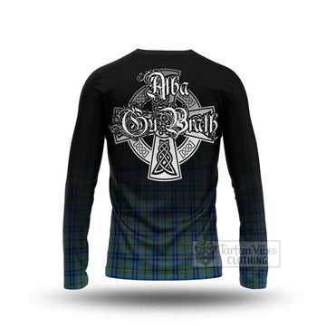 Marshall Tartan Long Sleeve T-Shirt Featuring Alba Gu Brath Family Crest Celtic Inspired