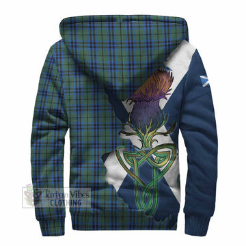 Marshall Tartan Family Crest Sherpa Hoodie Scottish Thistle Celtic Inspired - Tartan Vibes Clothing