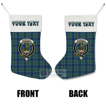 Marshall Tartan Family Crest Christmas Stocking with Personalized Text