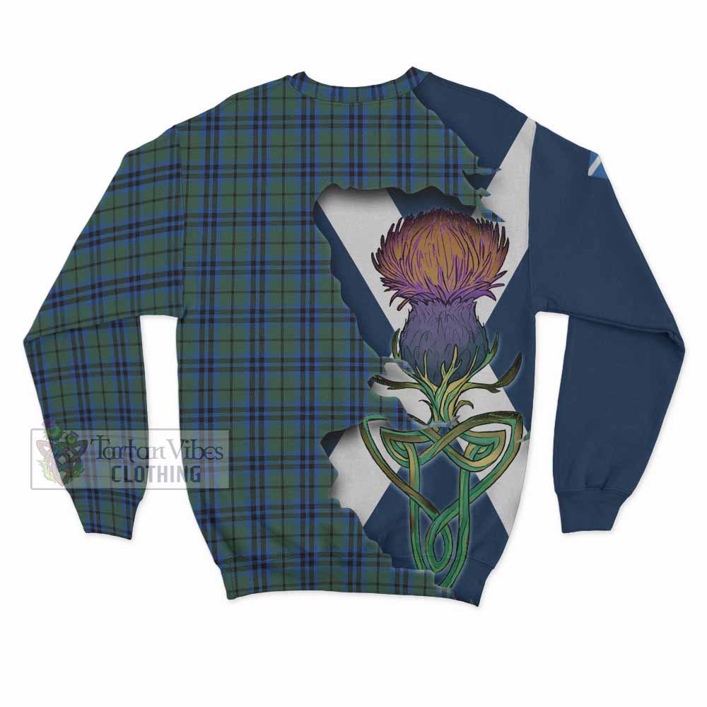 Marshall Tartan Family Crest Sweatshirt Scottish Thistle Celtic Inspired - Tartan Vibes Clothing