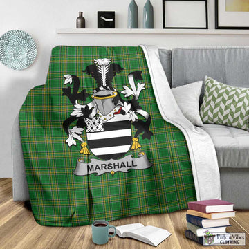 Marshall Irish Clan Tartan Blanket with Coat of Arms