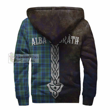 Marshall Tartan Family Crest Sherpa Hoodie Alba Gu Brath Be Brave Lion Ancient Style - Tartan Vibes Clothing