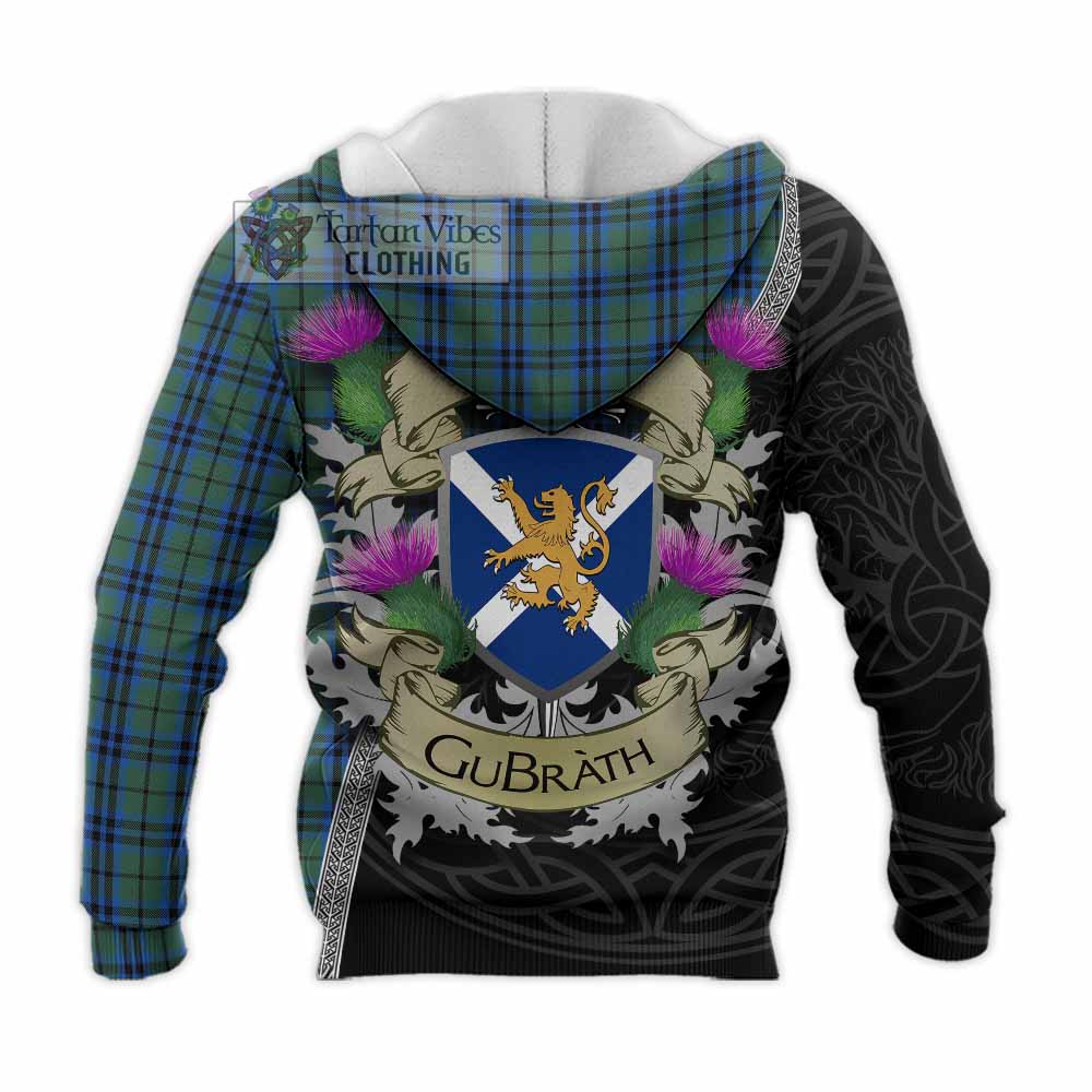 Marshall Tartan Family Crest Knitted Hoodie Lion Rampant Royal Thistle Shield Celtic Inspired - Tartan Vibes Clothing