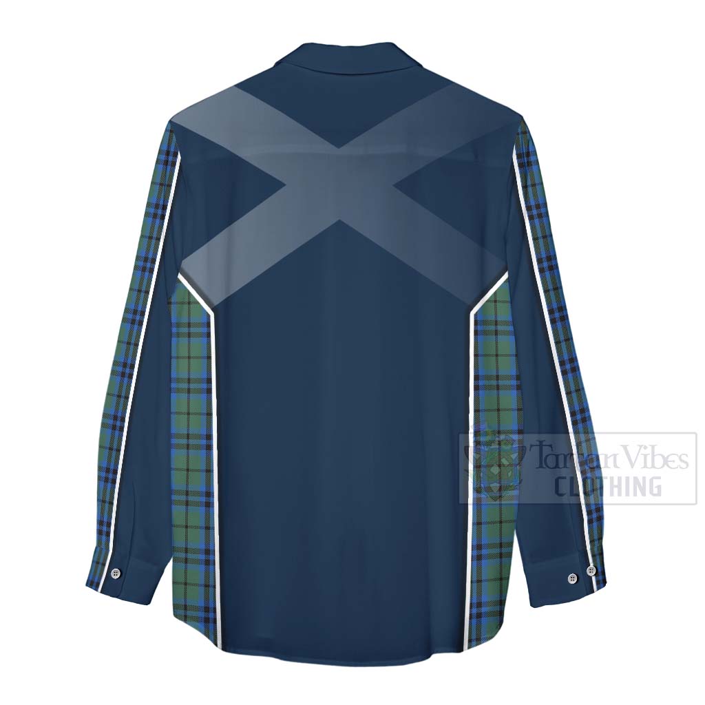 Tartan Vibes Clothing Marshall Tartan Women's Casual Shirt with Family Crest and Scottish Thistle Vibes Sport Style