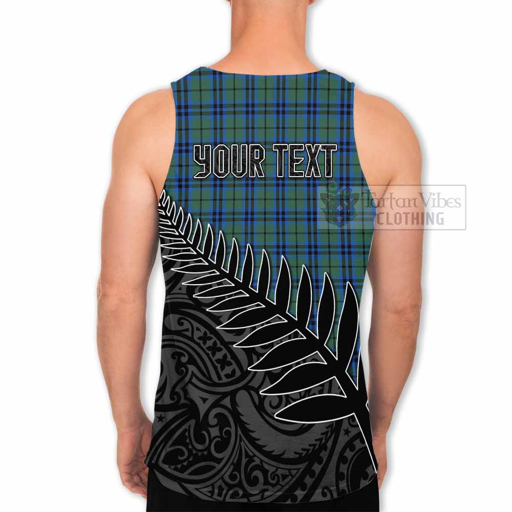 Tartan Vibes Clothing Marshall Crest Tartan Men's Tank Top with New Zealand Silver Fern Half Style