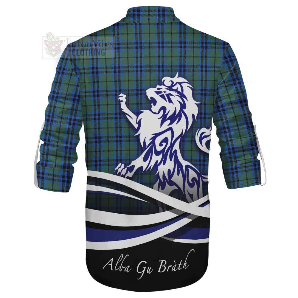 Tartan Vibes Clothing Marshall Tartan Ghillie Kilt Shirt with Alba Gu Brath Regal Lion Emblem