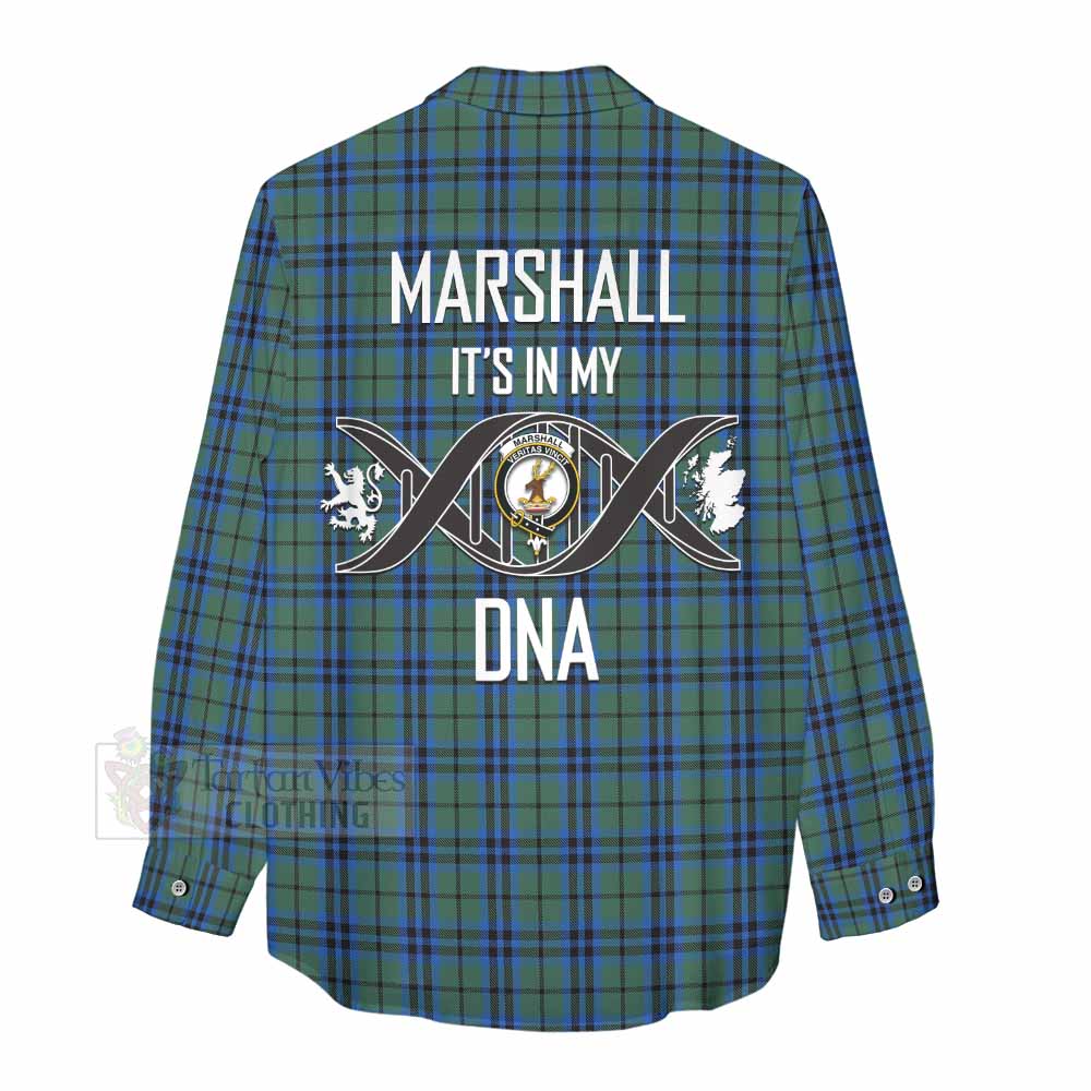 Tartan Vibes Clothing Marshall Tartan Women's Casual Shirt with Family Crest DNA In Me Style