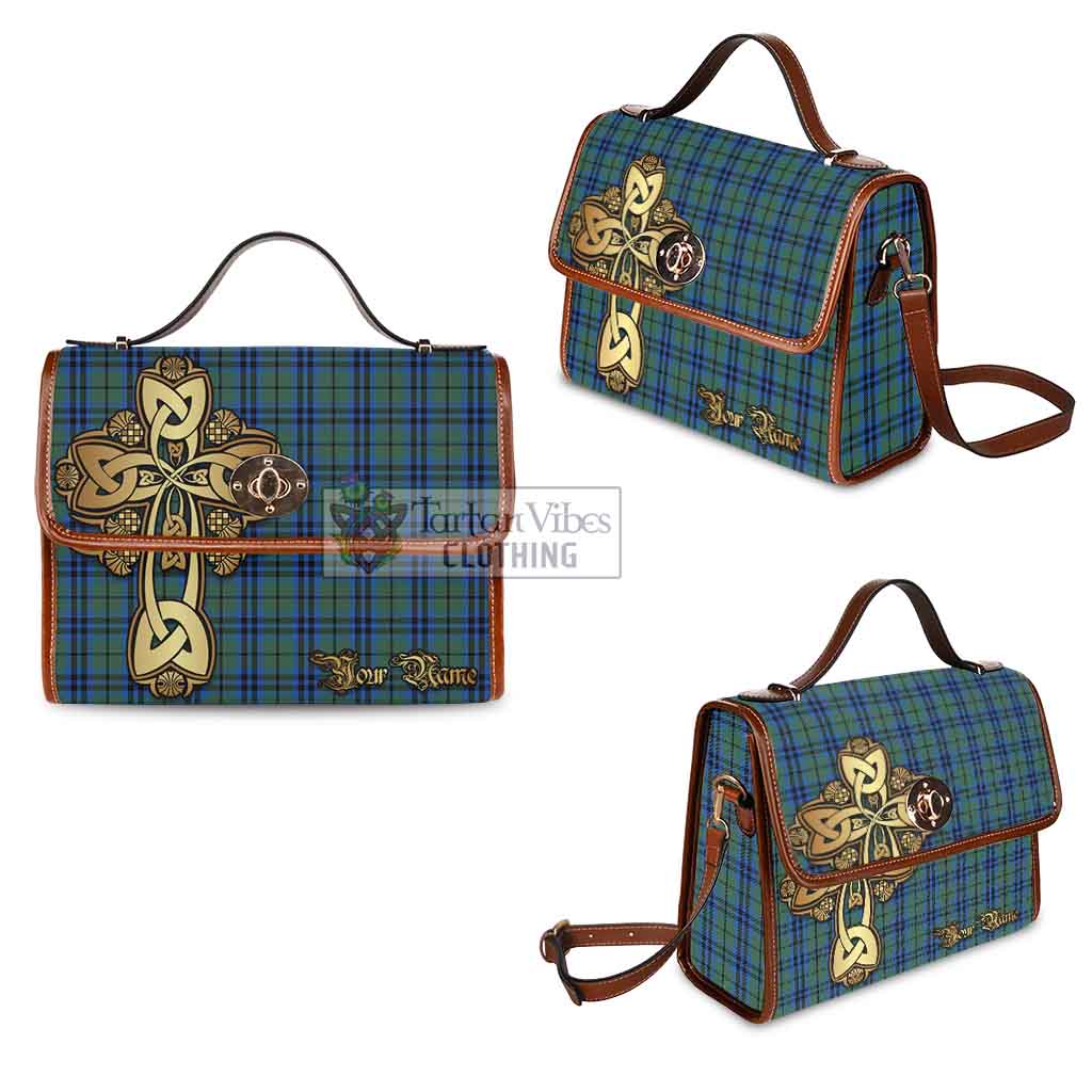 Tartan Vibes Clothing Marshall Tartan Waterproof Canvas Bag Golden Thistle Celtic Cross Style