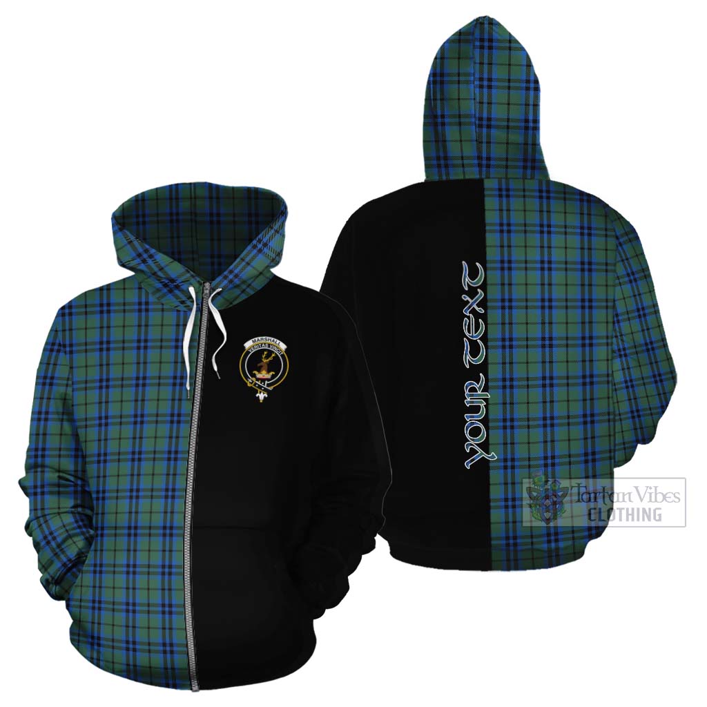 Tartan Vibes Clothing Marshall Tartan Cotton Hoodie with Family Crest and Half Of Me Style