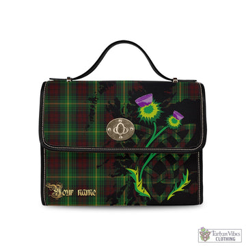 Martin Tartan Waterproof Canvas Bag with Scotland Map and Thistle Celtic Accents