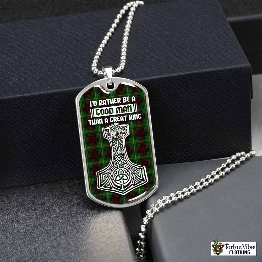 Tartan Vibes Clothing Martin Tartan Dog Tag Necklace Viking Mjolnir Style