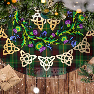 Martin Tartan Christmas Tree Skirt with Thistle Celtic Knot Style