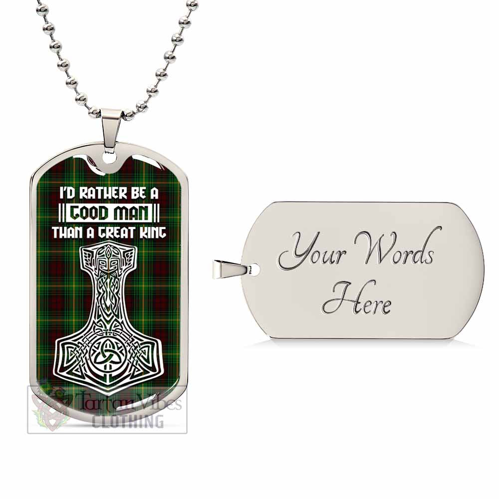 Tartan Vibes Clothing Martin Tartan Dog Tag Necklace Viking Mjolnir Style