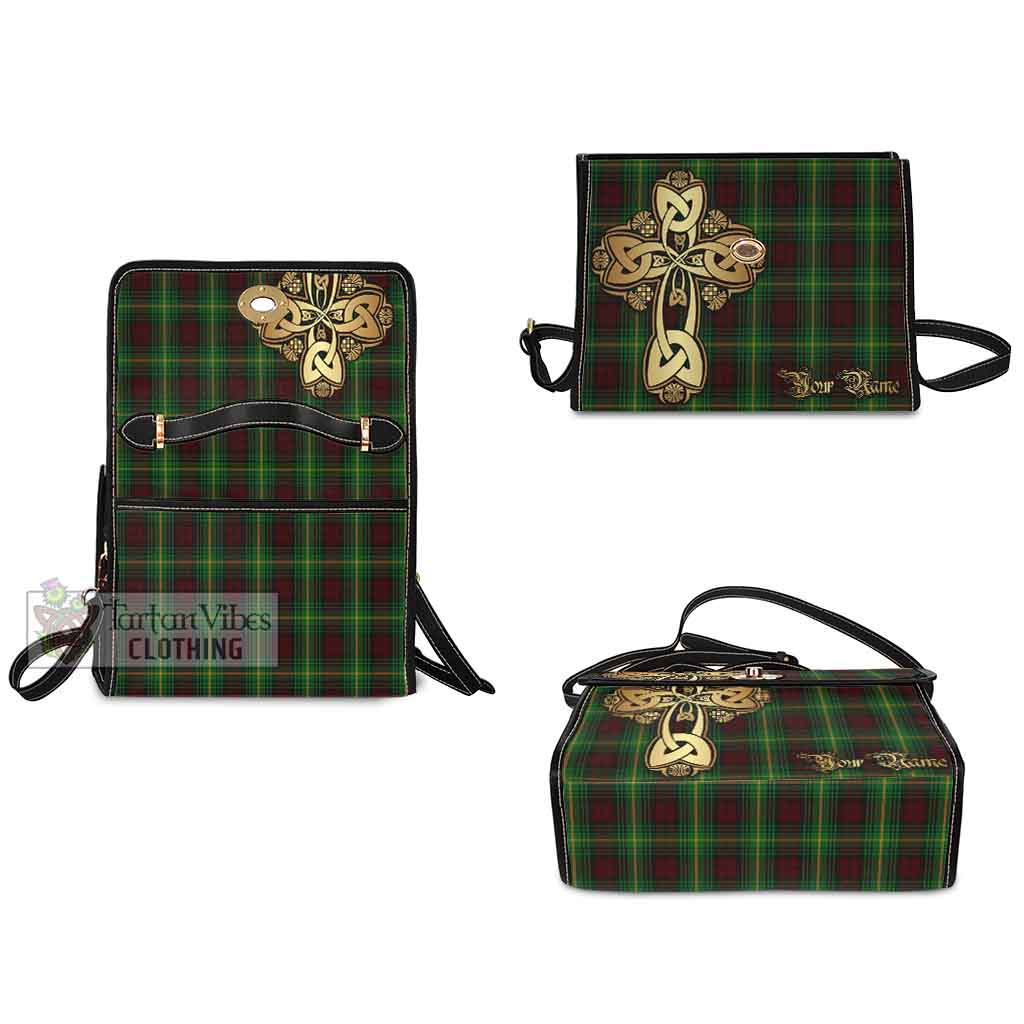 Tartan Vibes Clothing Martin Tartan Waterproof Canvas Bag Golden Thistle Celtic Cross Style