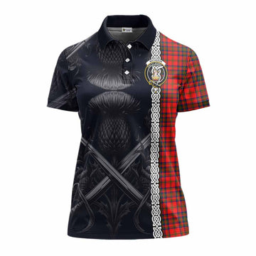 Matheson Tartan Women's Polo Shirt with Family Crest Cross Sword Thistle Celtic Vibes