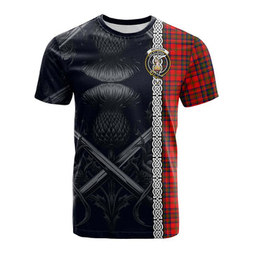 Matheson Tartan Cotton T-shirt with Family Crest Cross Sword Thistle Celtic Vibes