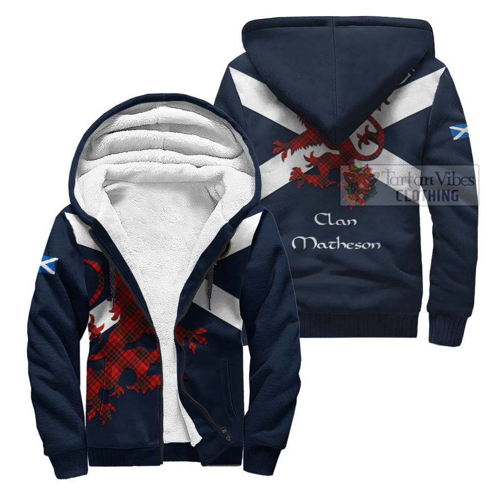 Tartan Vibes Clothing Matheson Tartan Lion Rampant Sherpa Hoodie – Proudly Display Your Heritage with Alba Gu Brath and Clan Name