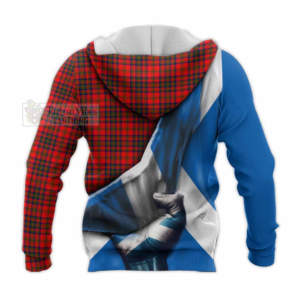 Tartan Vibes Clothing Matheson Tartan Knitted Hoodie with Family Crest Scotland Patriotic Style