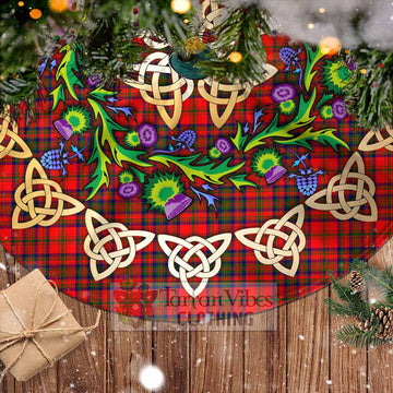 Matheson Tartan Christmas Tree Skirt with Thistle Celtic Knot Style