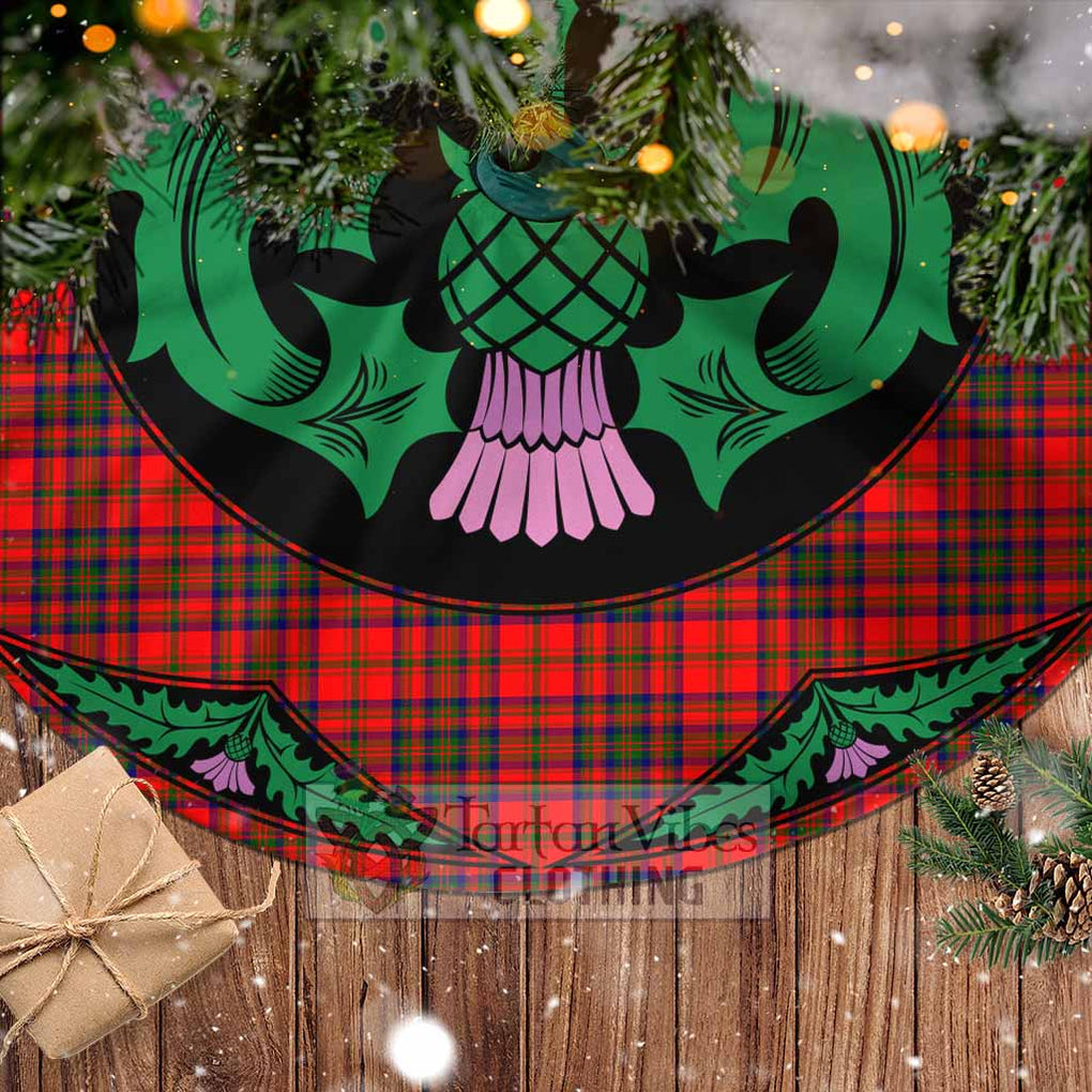 Tartan Vibes Clothing Matheson Tartan Christmas Tree Skirt Scottish Thistle Style