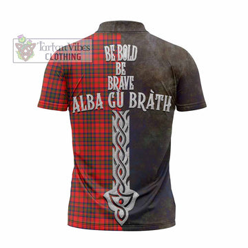 Matheson Tartan Family Crest Zipper Polo Shirt Alba Gu Brath Be Brave Lion Ancient Style - Tartan Vibes Clothing