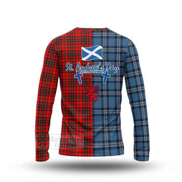 Matheson Tartan Long Sleeve T-Shirt Happy St. Andrew's Day Half Tartan Style