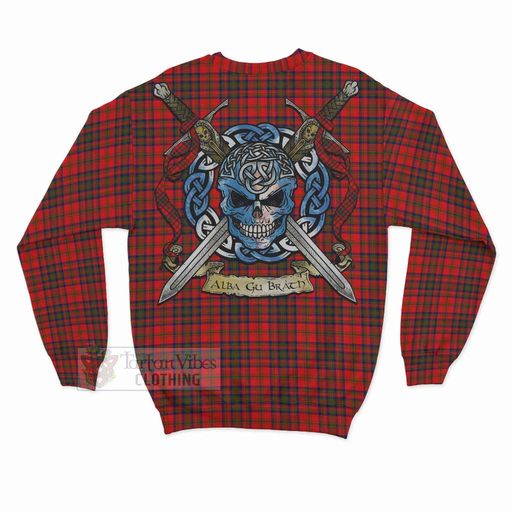 Tartan Vibes Clothing Matheson Tartan Sweatshirt with Family Crest Celtic Skull Style