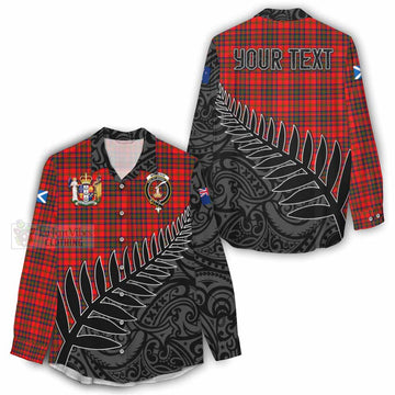 Matheson Crest Tartan Women's Casual Shirt with New Zealand Silver Fern Half Style