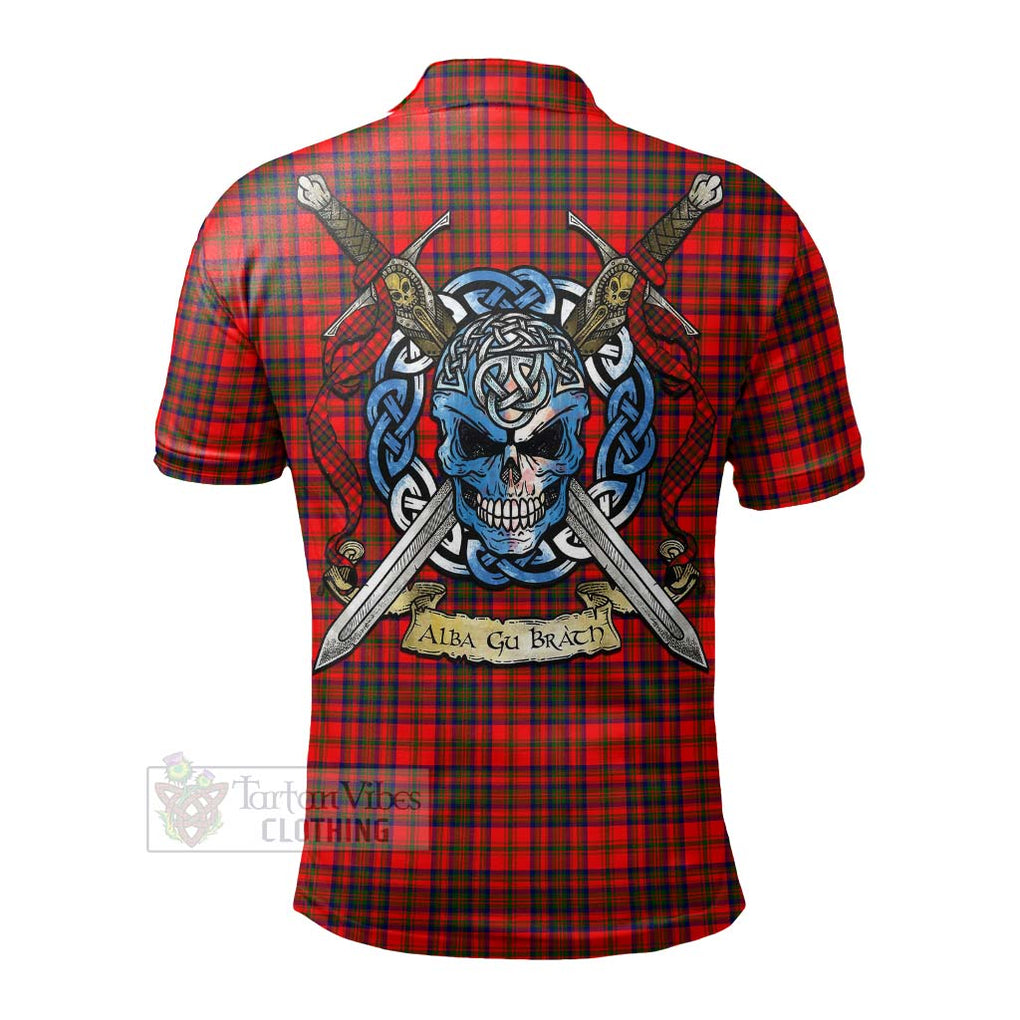 Tartan Vibes Clothing Matheson Tartan Polo Shirt with Family Crest Celtic Skull Style