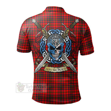 Matheson Tartan Polo Shirt with Family Crest Celtic Skull Style