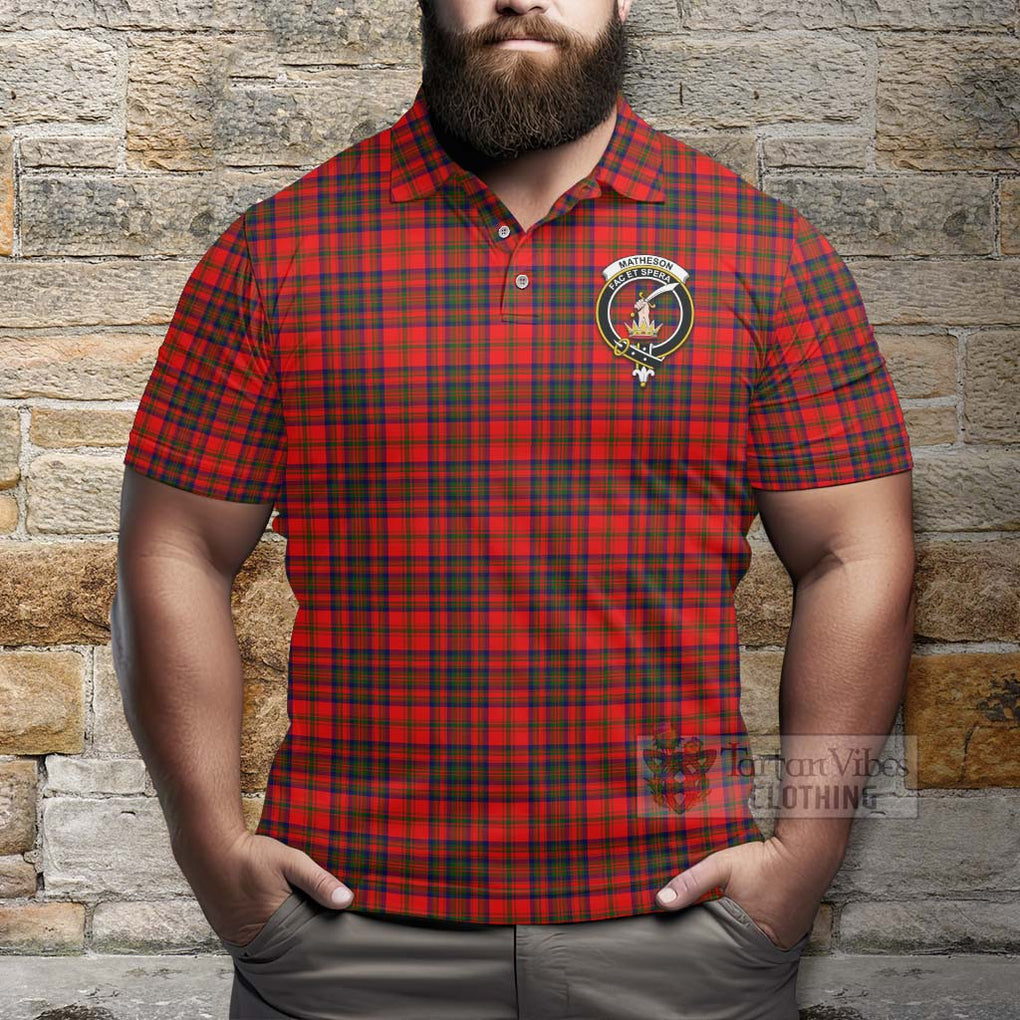 Tartan Vibes Clothing Matheson Tartan Polo Shirt with Family Crest Celtic Skull Style