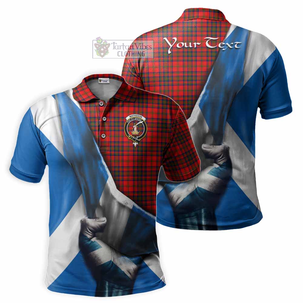 Tartan Vibes Clothing Matheson Tartan Polo Shirt with Family Crest Scotland Patriotic Style