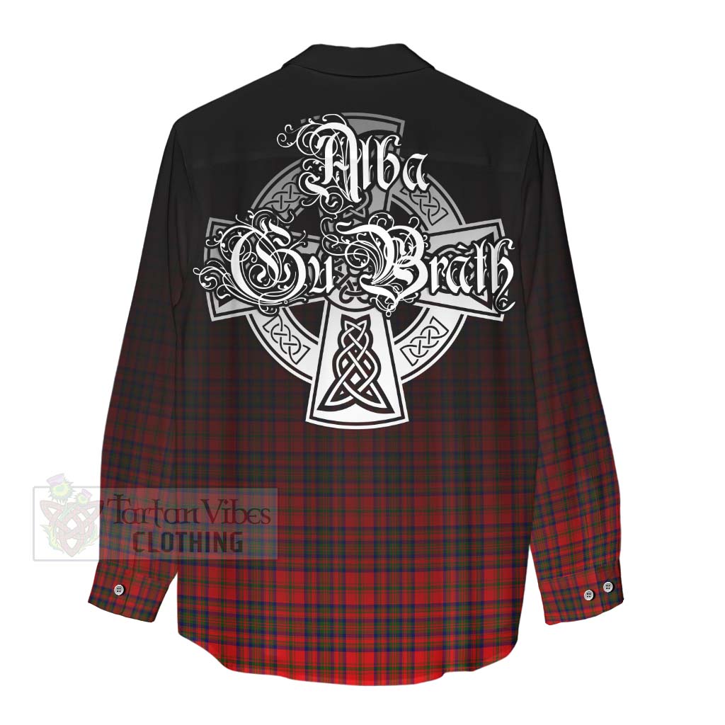 Tartan Vibes Clothing Matheson Tartan Women's Casual Shirt Featuring Alba Gu Brath Family Crest Celtic Inspired