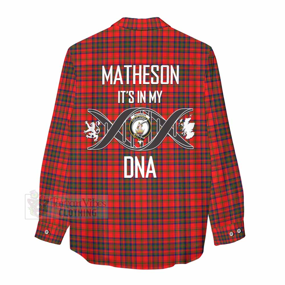 Tartan Vibes Clothing Matheson Tartan Women's Casual Shirt with Family Crest DNA In Me Style