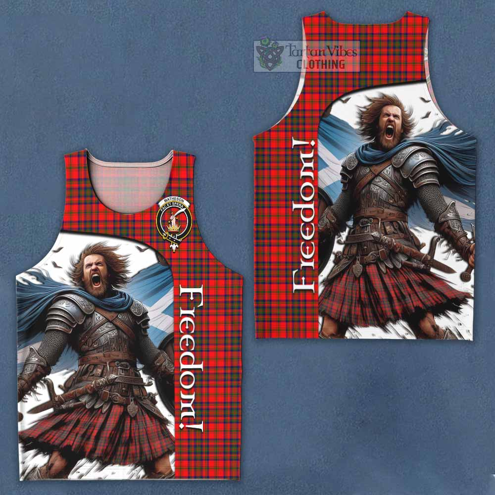 Tartan Vibes Clothing Matheson Crest Tartan Men's Tank Top Inspired by the Freedom of Scottish Warrior