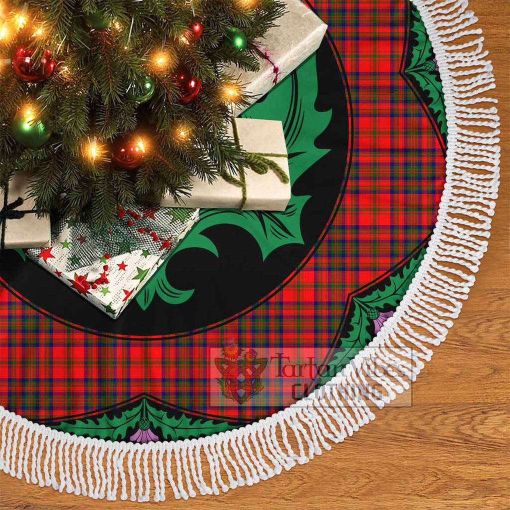 Tartan Vibes Clothing Matheson Tartan Christmas Tree Skirt Scottish Thistle Style