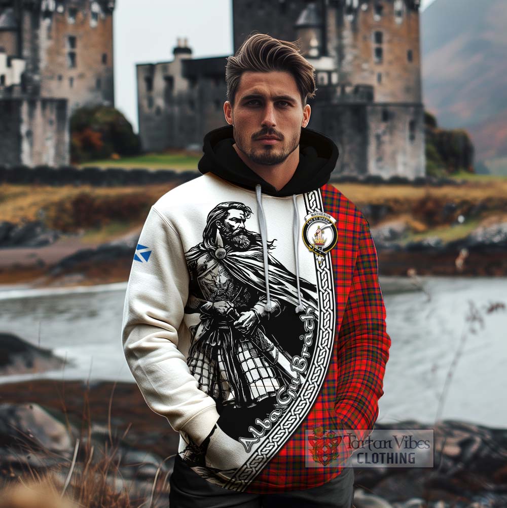 Tartan Vibes Clothing Matheson Tartan Clan Crest Cotton Hoodie with Highlander Warrior Celtic Style