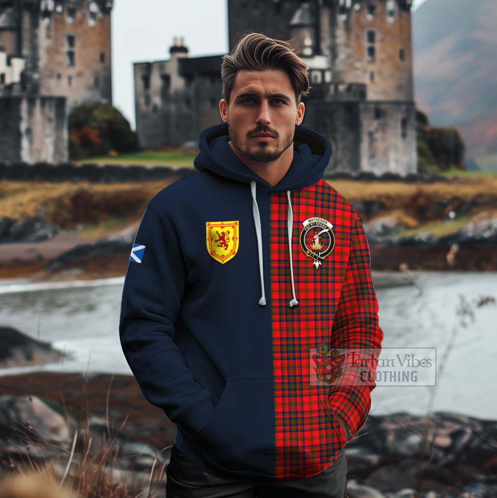 Tartan Vibes Clothing Matheson Tartan Cotton Hoodie Alba with Scottish Lion Royal Arm Half Style