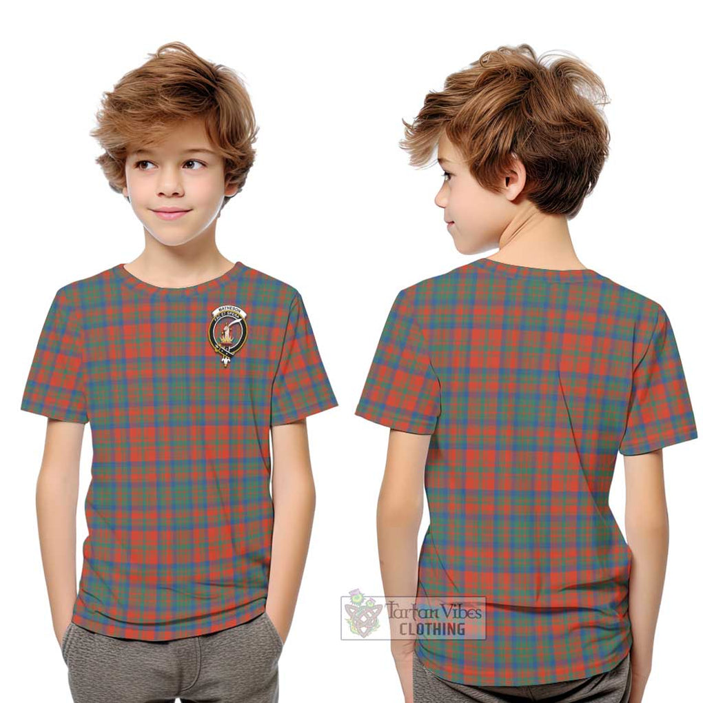 Matheson Ancient Tartan Kid T-Shirt with Family Crest Youth XL Size14 - Tartanvibesclothing Shop