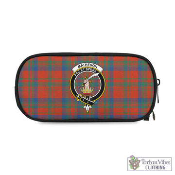 Matheson Ancient Tartan Pen and Pencil Case with Family Crest