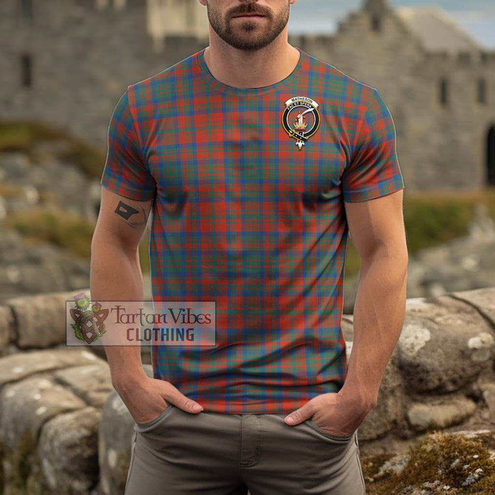 Matheson Ancient Tartan Cotton T-Shirt with Family Crest Men's Shirt - Tartanvibesclothing Shop