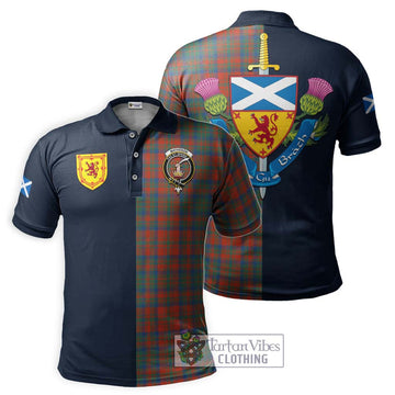 Matheson Ancient Tartan Polo Shirt Alba with Scottish Lion Royal Arm Half Style