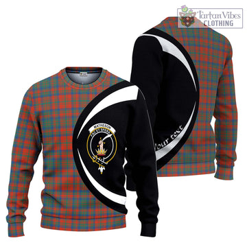 Matheson Ancient Tartan Ugly Sweater with Family Crest Circle Style