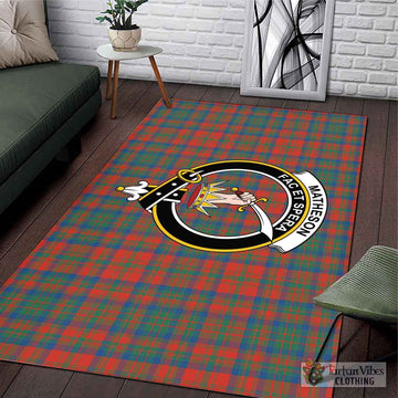 Matheson Ancient Tartan Area Rug with Family Crest