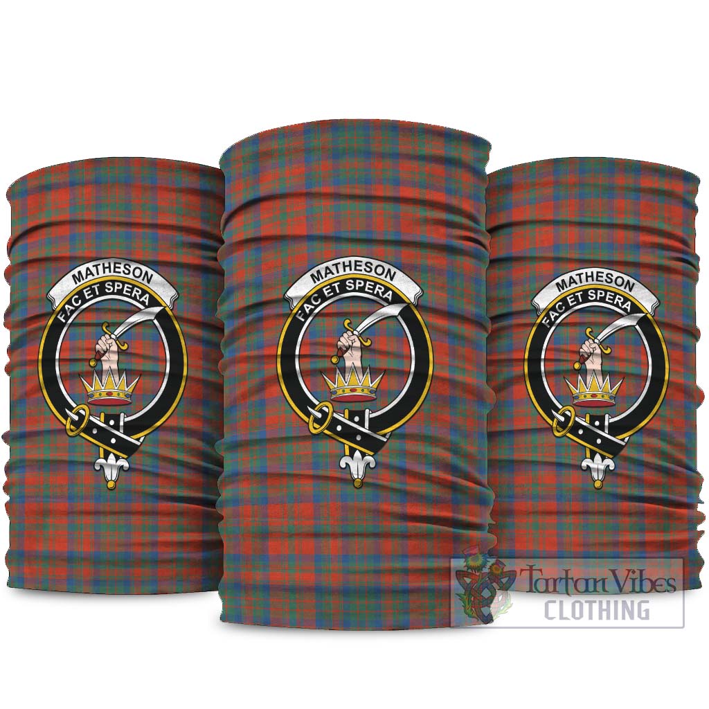 Matheson Ancient Tartan Neck Gaiters, Tartan Bandanas, Tartan Head Band with Family Crest