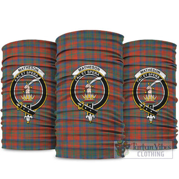 Matheson Ancient Tartan Neck Gaiters, Tartan Bandanas, Tartan Head Band with Family Crest